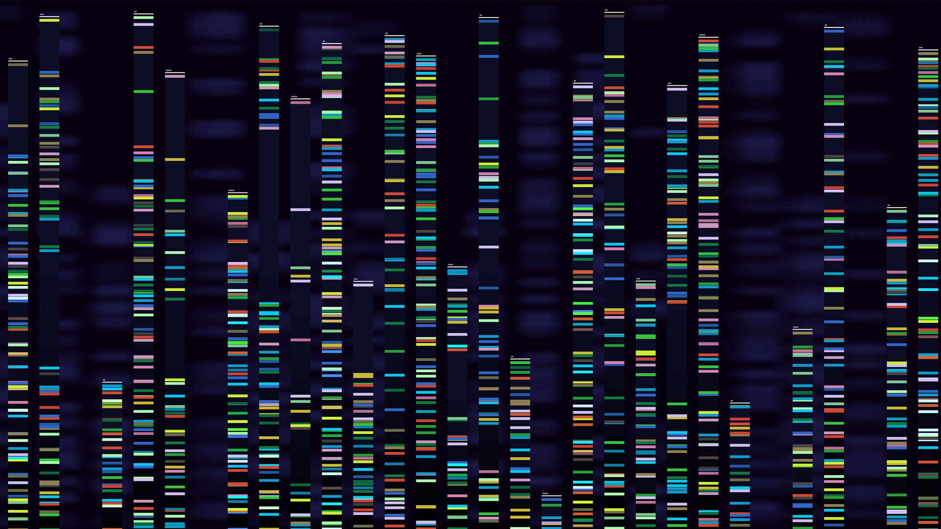 Colourful rows of DNA code. 