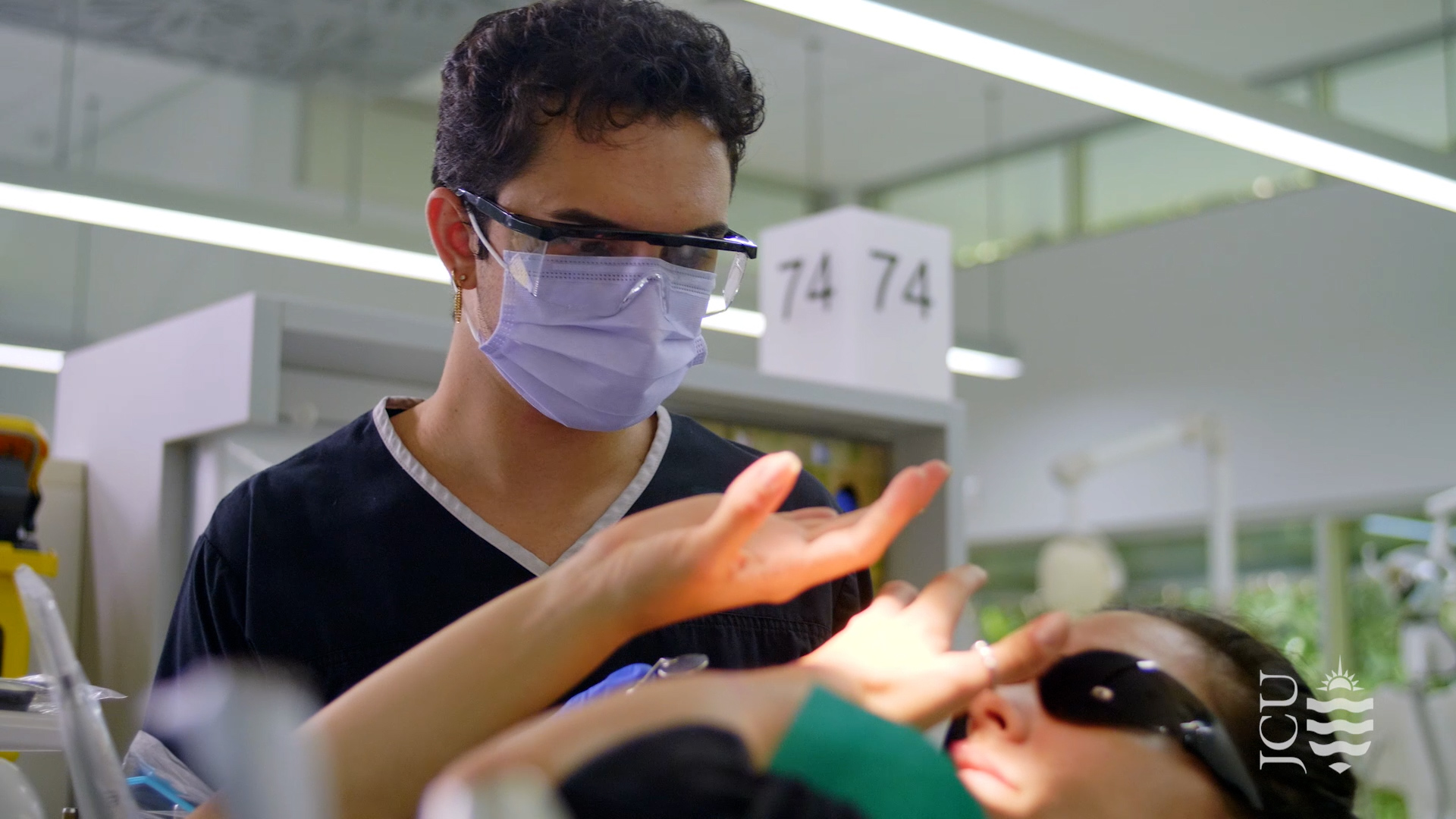 dentist examining patient. 